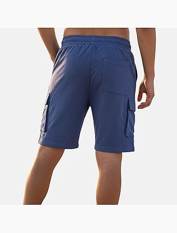 Lee Cooper - Short cargo uomo blu con tasche laterali