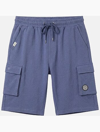 Lee Cooper - Short cargo uomo blu con tasche laterali