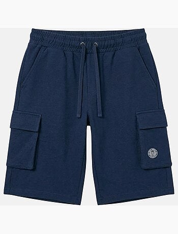 Lee Cooper - Short cargo uomo blu navy con tasche laterali