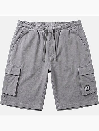 Lee Cooper - Short cargo uomo grigio con tasche laterali