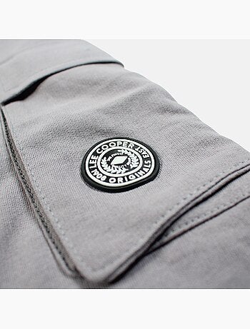 Lee Cooper - Short cargo uomo grigio con tasche laterali