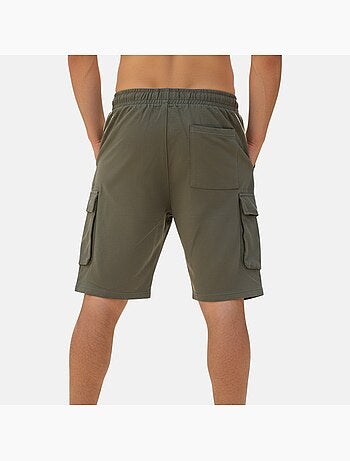 Lee Cooper - Short cargo uomo kaki con tasche laterali