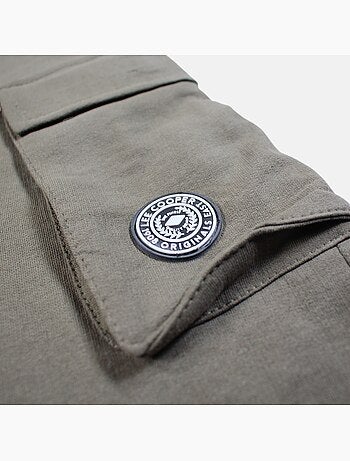 Lee Cooper - Short cargo uomo kaki con tasche laterali