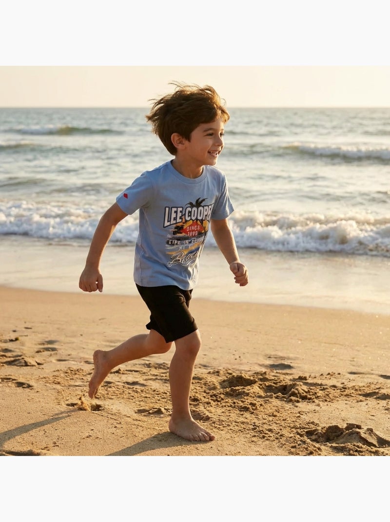 Lee Cooper - T-shirt a maniche corte da ragazzo con motivo da spiaggia Blu - Kiabi