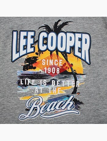 Lee Cooper - T-shirt a maniche corte da ragazzo con motivo da spiaggia