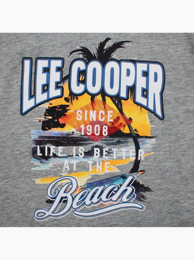 Lee Cooper - T-shirt a maniche corte da ragazzo con motivo da spiaggia Grigio - Kiabi