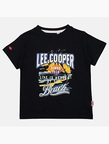 Lee Cooper - T-shirt a maniche corte da ragazzo con motivo da spiaggia