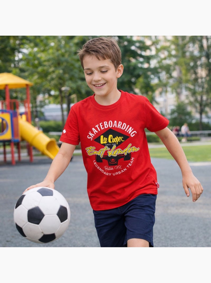 Lee Cooper - T-shirt a maniche corte da ragazzo con stampa Rosso - Kiabi