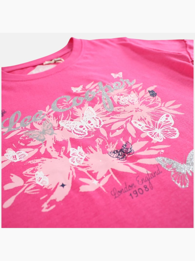 Lee Cooper - T shirt bambina maniche corte Rosa fucsia - Kiabi