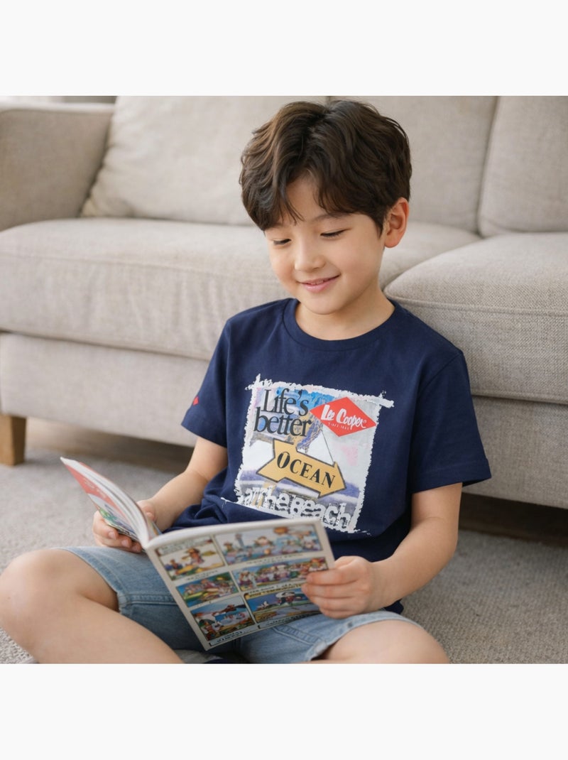 Lee Cooper - T shirt bambino a maniche corte Blu marino - Kiabi