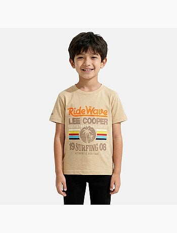 Lee Cooper - T shirt bambino a maniche corte dallo stile ispirato al mondo del surf