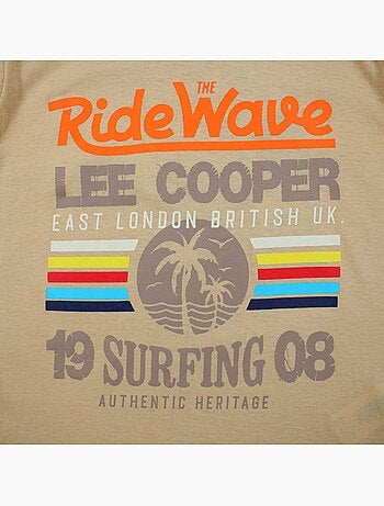 Lee Cooper - T shirt bambino a maniche corte dallo stile ispirato al mondo del surf
