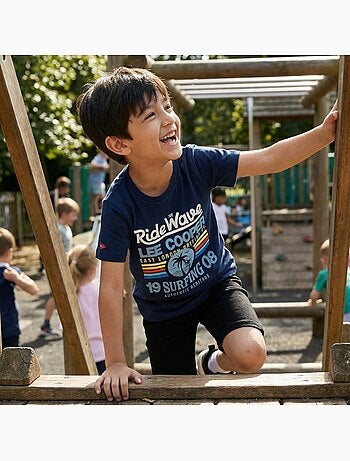 Lee Cooper - T shirt bambino a maniche corte dallo stile ispirato al mondo del surf