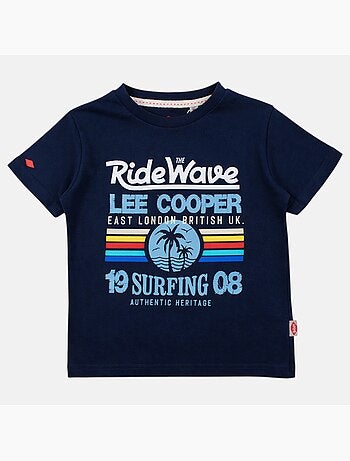 Lee Cooper - T shirt bambino a maniche corte dallo stile ispirato al mondo del surf