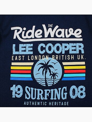 Lee Cooper - T shirt bambino a maniche corte dallo stile ispirato al mondo del surf
