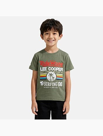 Lee Cooper - T shirt bambino a maniche corte dallo stile ispirato al mondo del surf