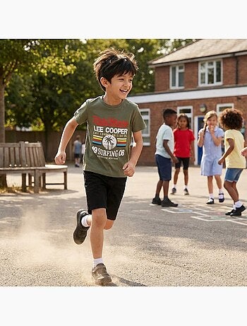 Lee Cooper - T shirt bambino a maniche corte dallo stile ispirato al mondo del surf