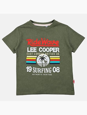 Lee Cooper - T shirt bambino a maniche corte dallo stile ispirato al mondo del surf