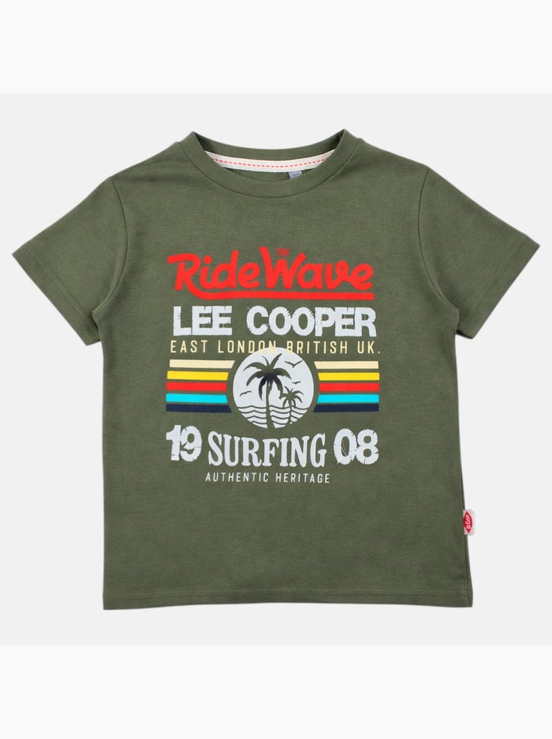 Lee Cooper - T shirt bambino a maniche corte dallo stile ispirato al mondo del surf Cachi - Kiabi