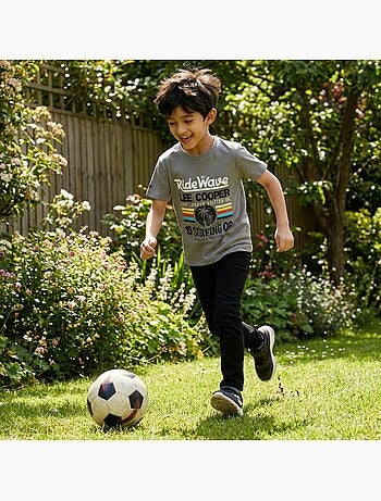 Lee Cooper - T shirt bambino a maniche corte dallo stile ispirato al mondo del surf