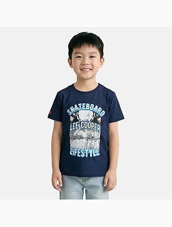 Lee Cooper - T shirt bambino a maniche corte dallo stile urbano ispirato al mondo dello skateboard
