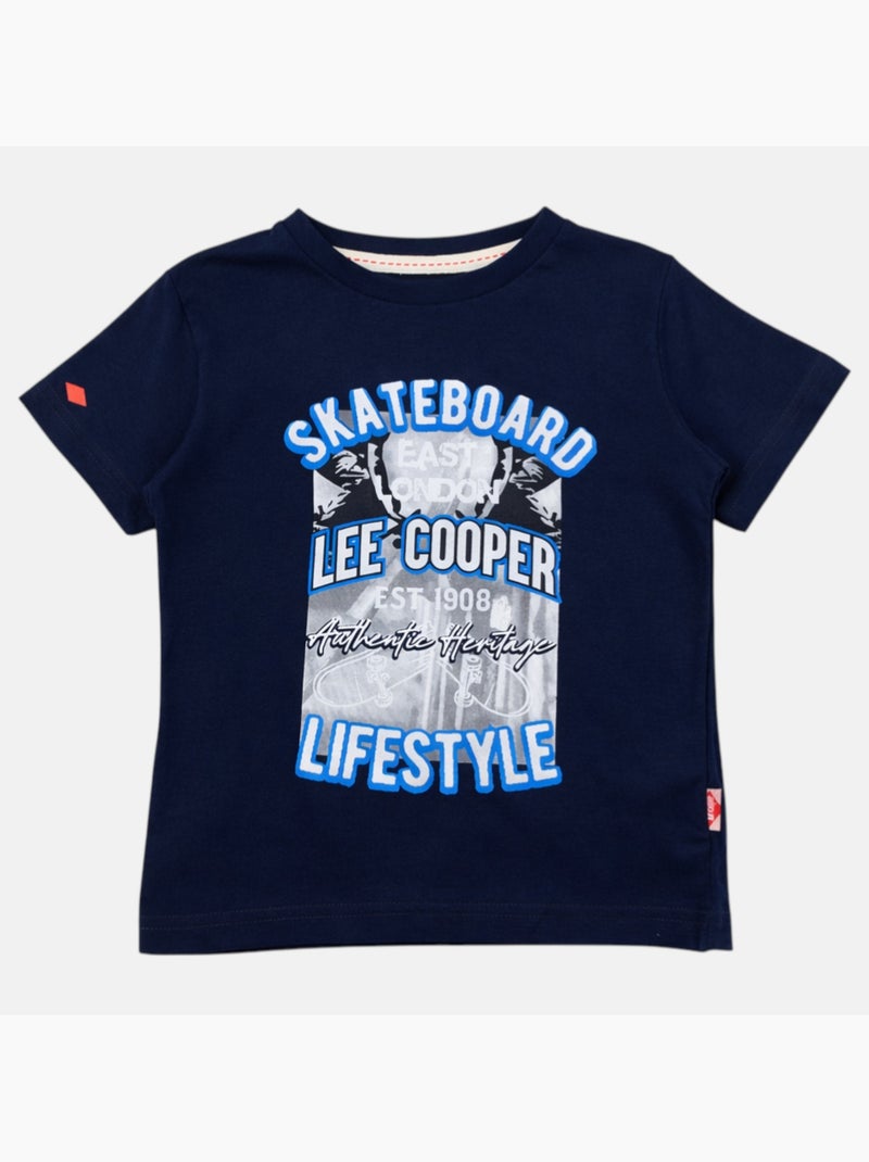 Lee Cooper - T shirt bambino a maniche corte dallo stile urbano ispirato al mondo dello skateboard Blu marino - Kiabi
