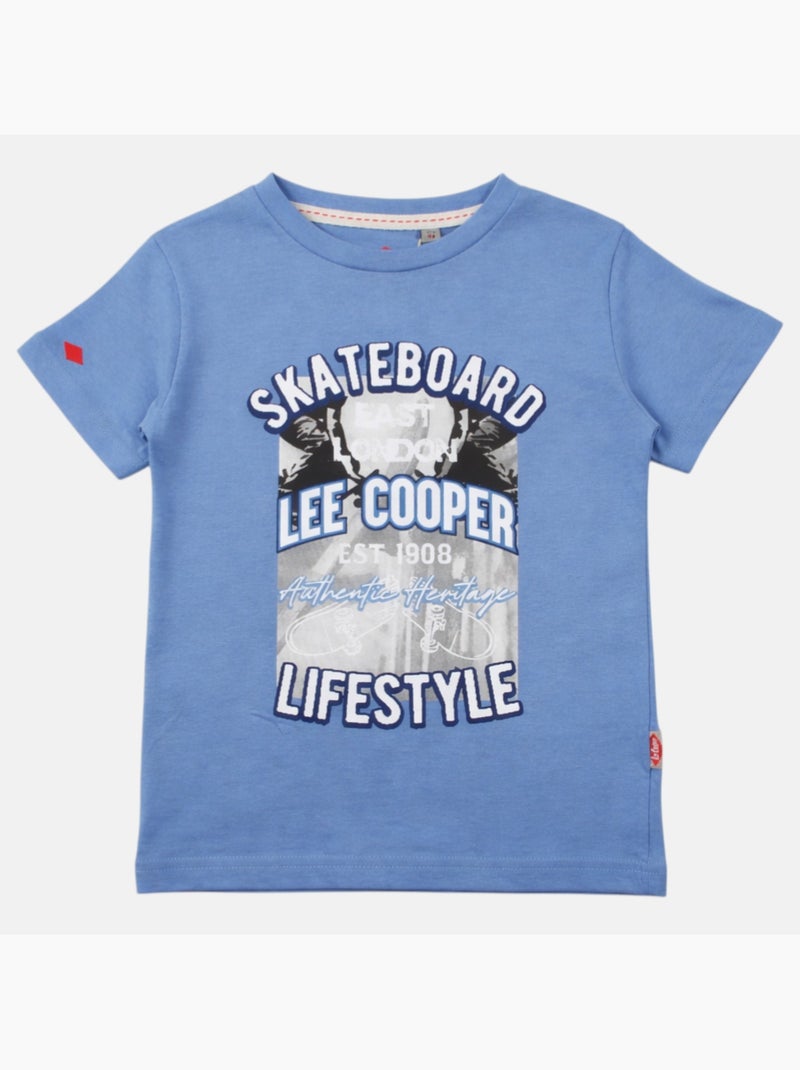 Lee Cooper - T shirt bambino a maniche corte dallo stile urbano ispirato al mondo dello skateboard Blu - Kiabi