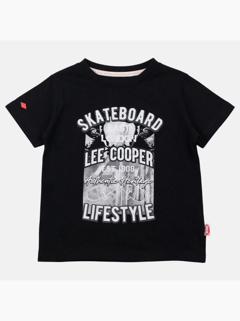 Lee Cooper - T shirt bambino a maniche corte dallo stile urbano ispirato al mondo dello skateboard Nero - Kiabi