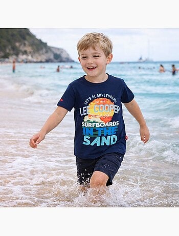 Lee Cooper - T-shirt da ragazzo a maniche corte con design colorato