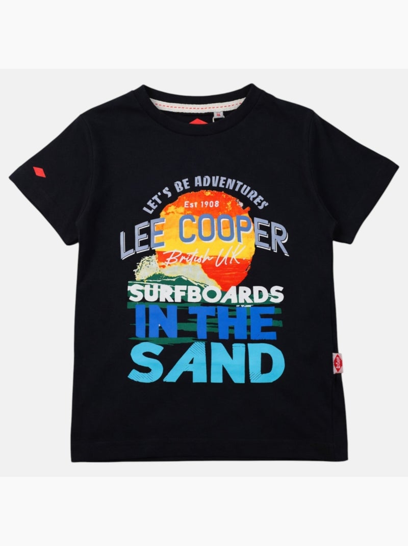 Lee Cooper - T-shirt da ragazzo a maniche corte con design colorato Nero - Kiabi