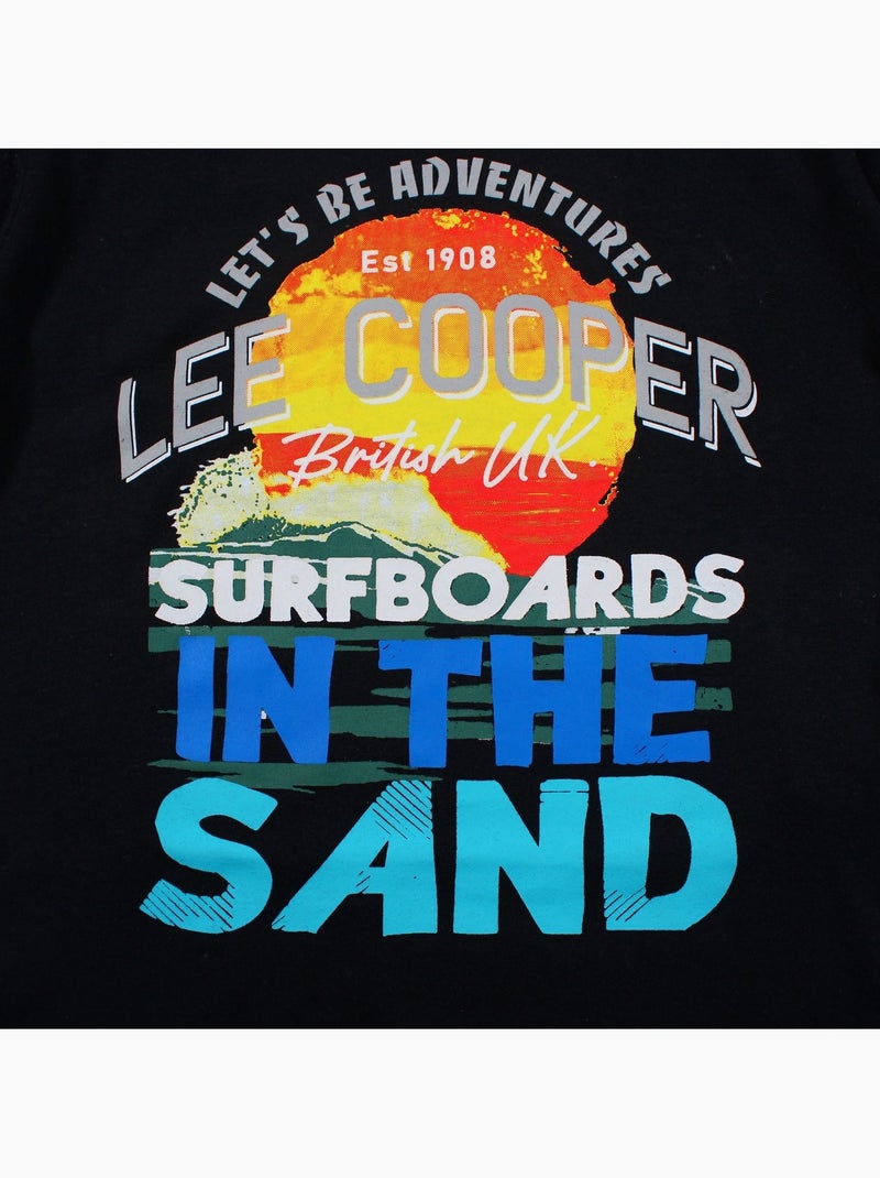 Lee Cooper - T-shirt da ragazzo a maniche corte con design colorato Nero - Kiabi