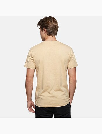 Lee Cooper - T-shirt uomo beige maniche corte con tasca a contrasto