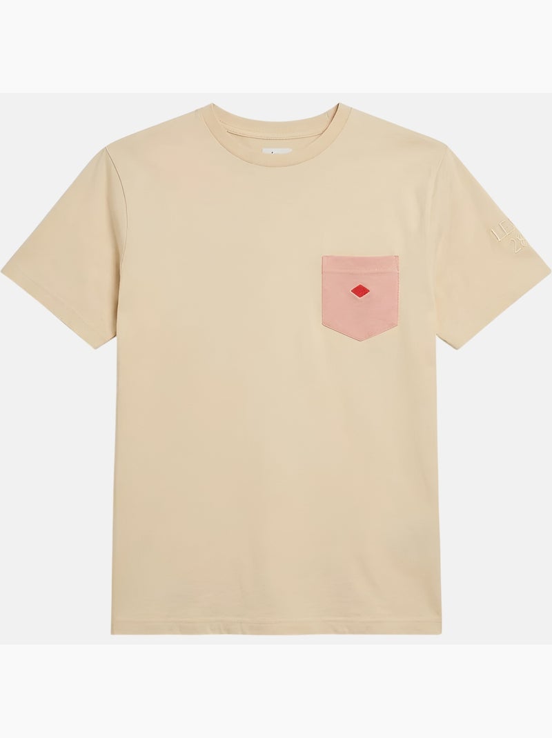 Lee Cooper - T-shirt uomo beige maniche corte con tasca a contrasto Beige - Kiabi