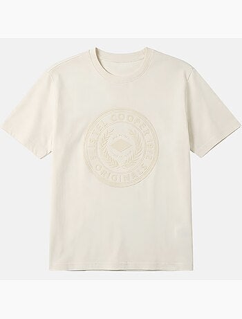 Lee Cooper - T-shirt uomo bianco maniche corte con logo embossato