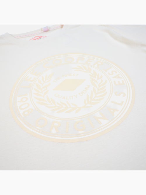 Lee Cooper - T-shirt uomo bianco maniche corte con logo embossato - Kiabi