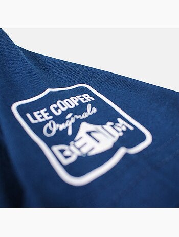 Lee Cooper - T-shirt uomo blu navy maniche corte collo rotondo