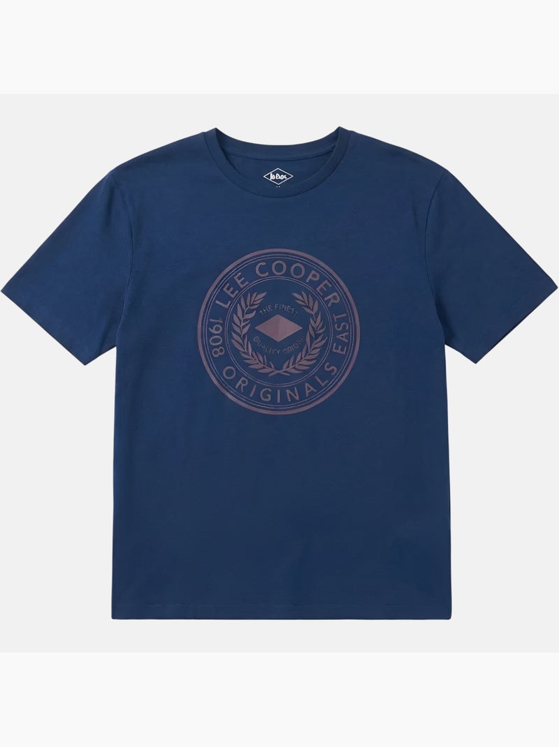 Lee Cooper - T-shirt uomo blu navy maniche corte con logo embossato Blu marino - Kiabi