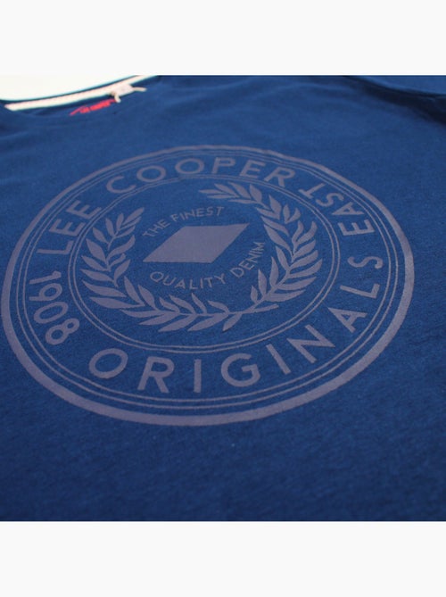 Lee Cooper - T-shirt uomo blu navy maniche corte con logo embossato - Kiabi