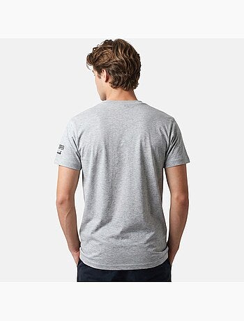 Lee Cooper - T-shirt uomo grigio maniche corte con tasca a contrasto