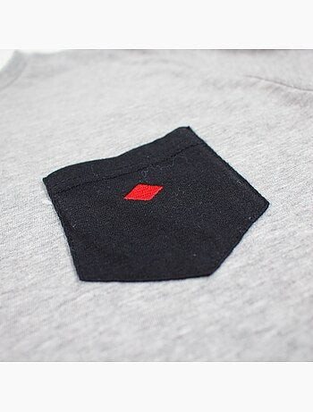Lee Cooper - T-shirt uomo grigio maniche corte con tasca a contrasto