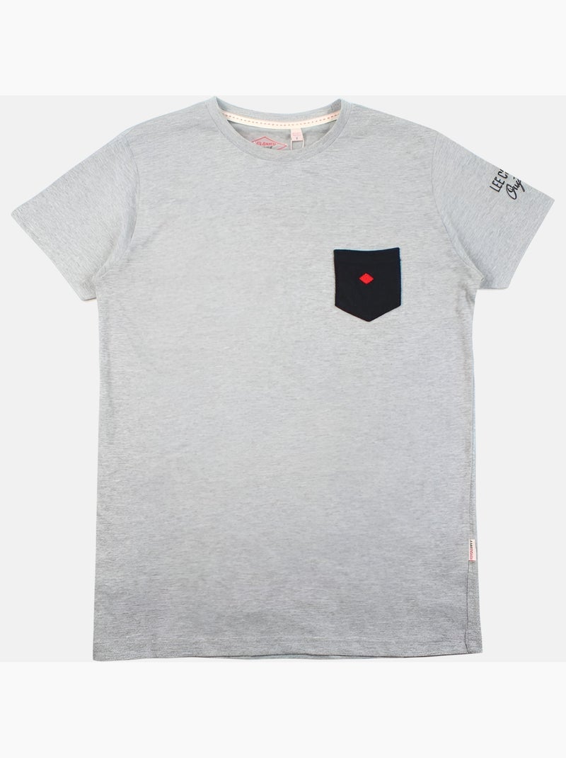 Lee Cooper - T-shirt uomo grigio maniche corte con tasca a contrasto Grigio - Kiabi