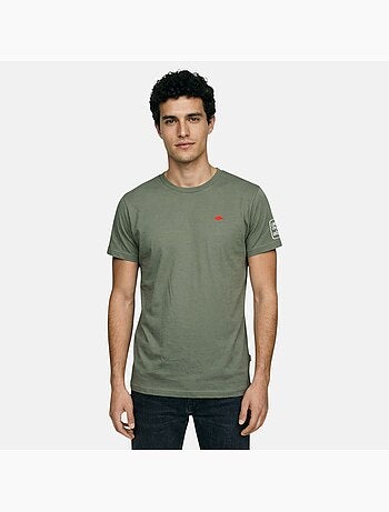 Lee Cooper - T-shirt uomo kaki maniche corte collo rotondo