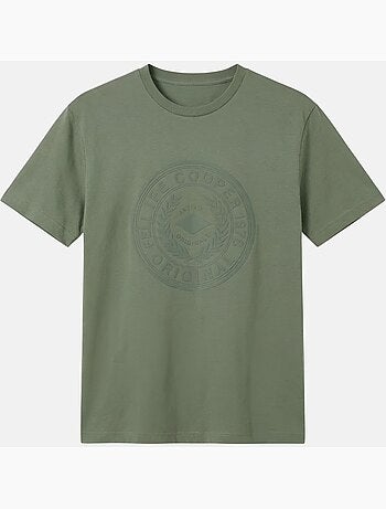 Lee Cooper - T-shirt uomo kaki maniche corte con logo embossato