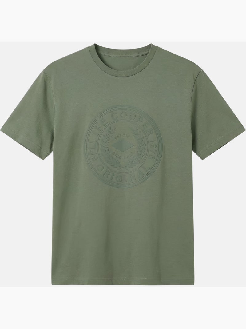 Lee Cooper - T-shirt uomo kaki maniche corte con logo embossato Cachi - Kiabi