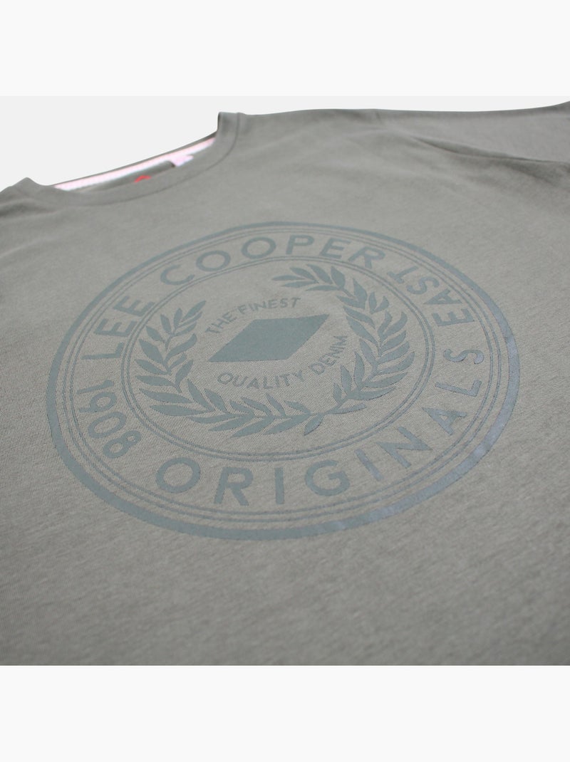 Lee Cooper - T-shirt uomo kaki maniche corte con logo embossato Cachi - Kiabi