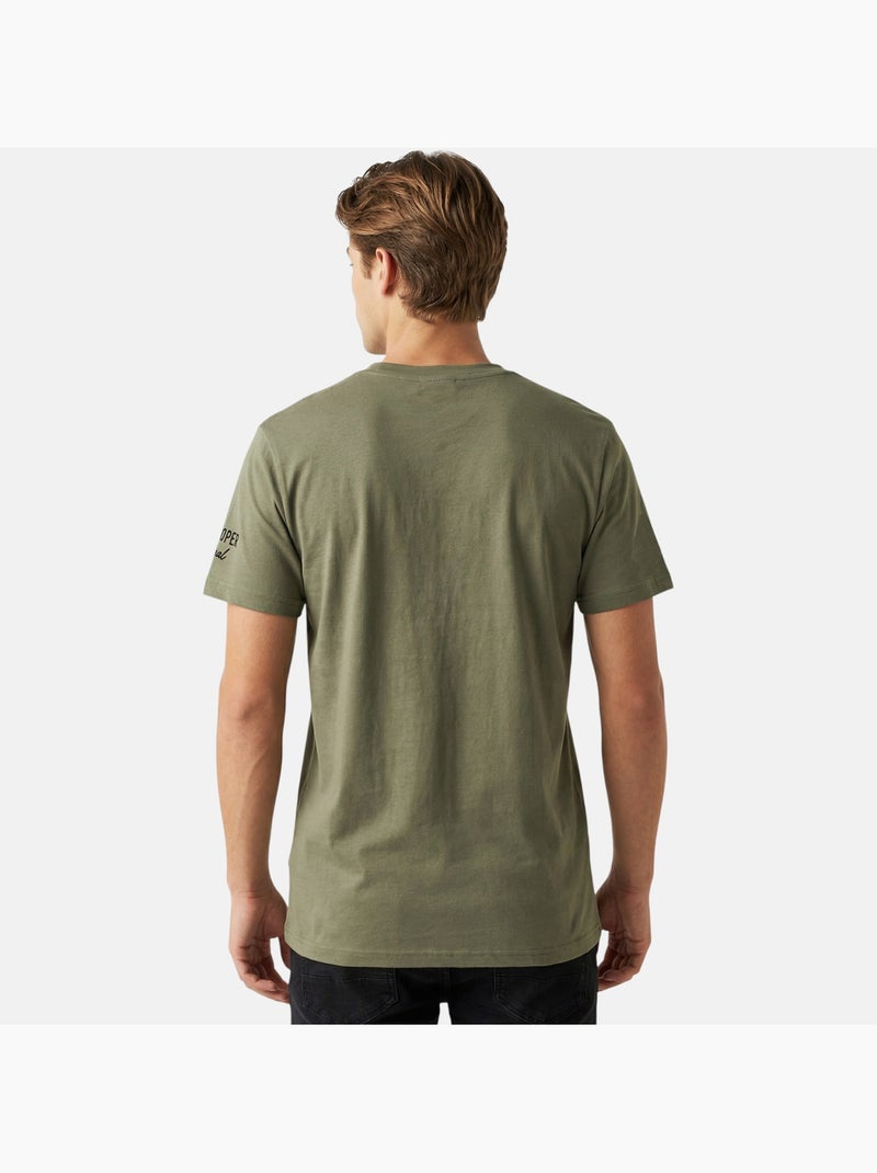 Lee Cooper - T-shirt uomo kaki maniche corte con tasca a contrasto Cachi - Kiabi