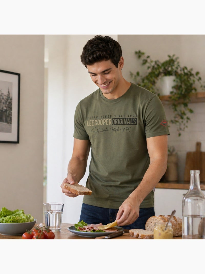 Lee Cooper - T-shirt uomo LEE COOPER a maniche corte Cachi - Kiabi