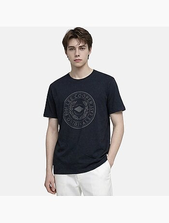 Lee Cooper - T-shirt uomo nero maniche corte con logo embossato