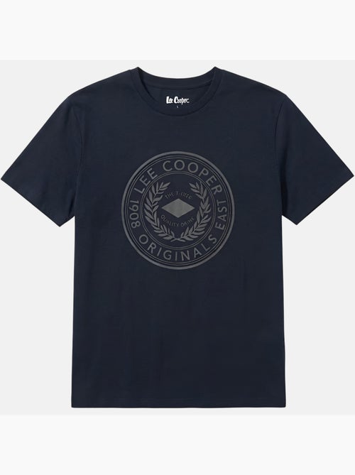 Lee Cooper - T-shirt uomo nero maniche corte con logo embossato - Kiabi