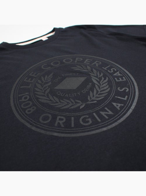 Lee Cooper - T-shirt uomo nero maniche corte con logo embossato - Kiabi